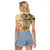 Hawaiian Hibiscus Tribal Vintage Motif Raglan Cropped T Shirt Ver 3