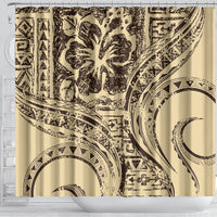 Hawaiian Hibiscus Tribal Vintage Motif Shower Curtain Ver 3