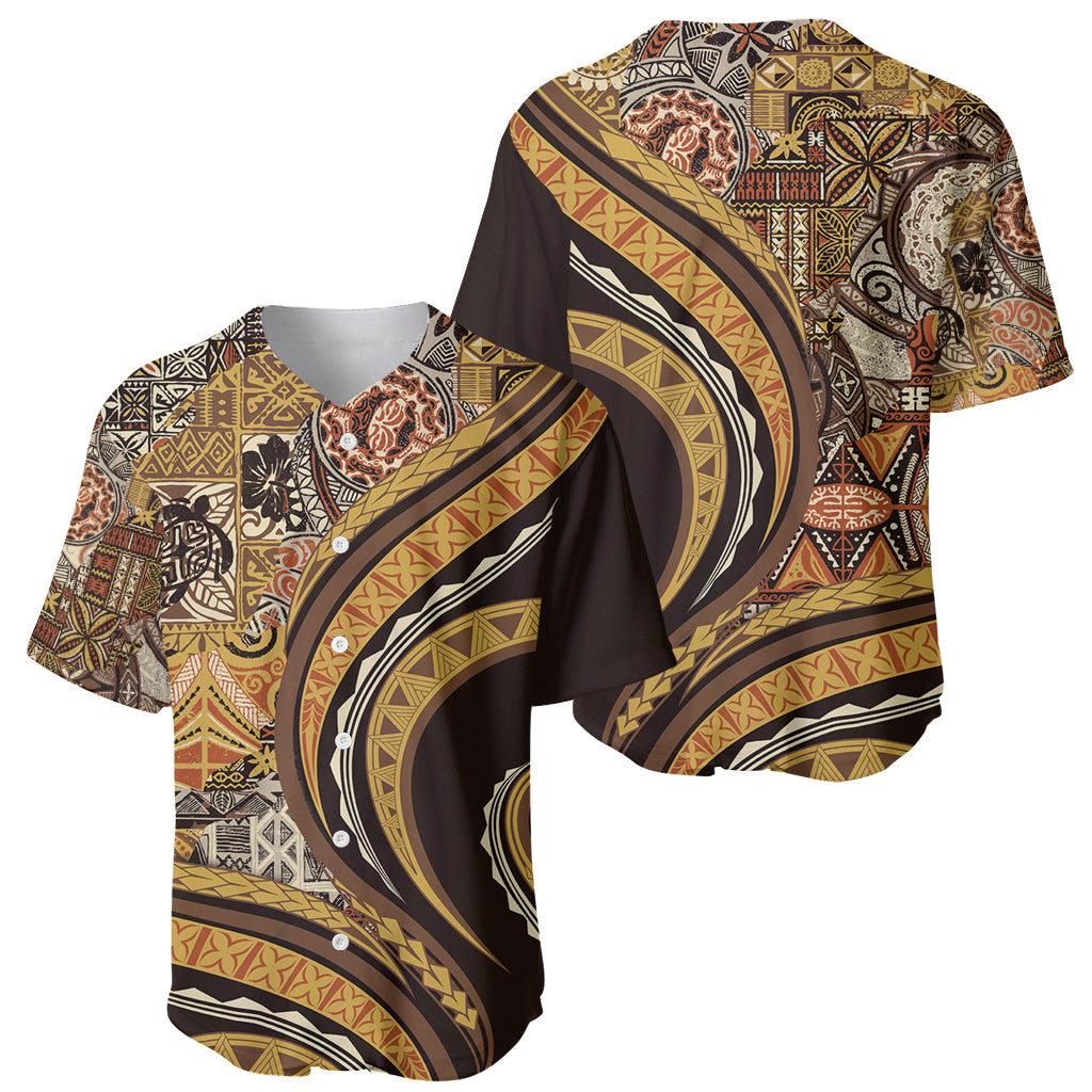 Hawaiian Hibiscus Tribal Vintage Motif Baseball Jersey Ver 4 LT9 - Polynesian Pride