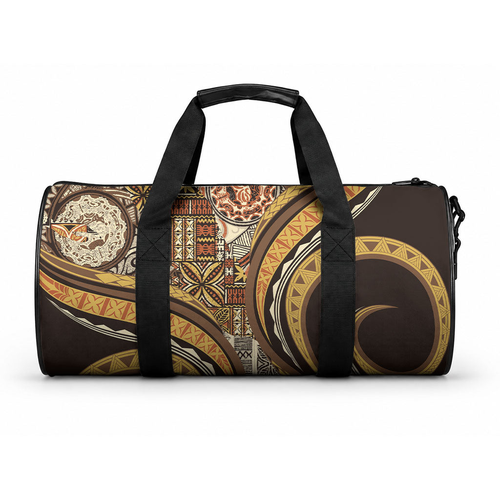 Hawaiian Hibiscus Tribal Vintage Motif Duffle Bag Ver 4 LT9 One size Gold - Polynesian Pride