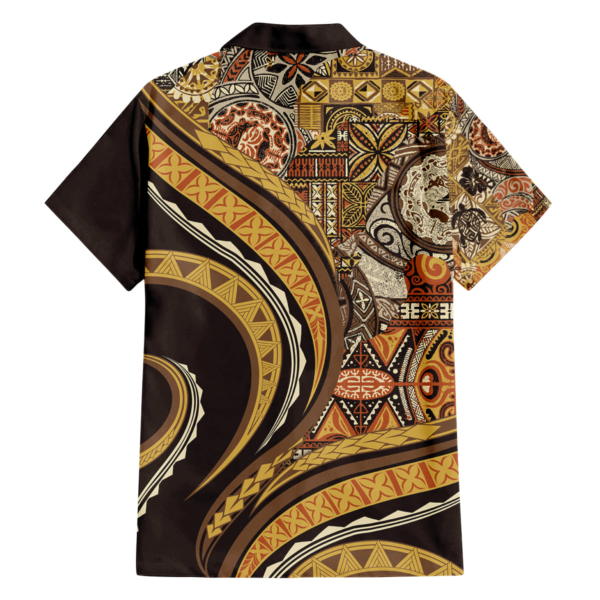 Hawaiian Hibiscus Tribal Vintage Motif Family Matching Puletasi and Hawaiian Shirt Ver 4 LT9 - Polynesian Pride
