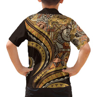 Hawaiian Hibiscus Tribal Vintage Motif Family Matching Summer Maxi Dress and Hawaiian Shirt Ver 4 LT9 - Polynesian Pride
