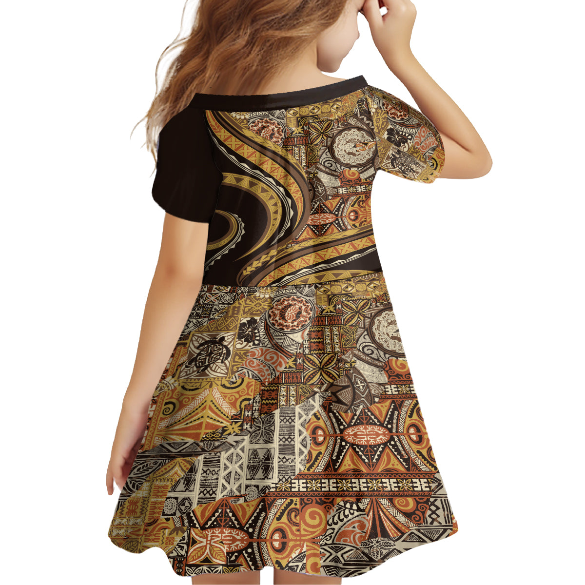 Hawaiian Hibiscus Tribal Vintage Motif Family Matching Summer Maxi Dress and Hawaiian Shirt Ver 4 LT9 - Polynesian Pride