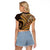 Hawaiian Hibiscus Tribal Vintage Motif Raglan Cropped T Shirt Ver 4
