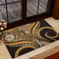Hawaiian Hibiscus Tribal Vintage Motif Rubber Doormat Ver 4