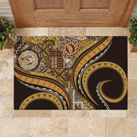 Hawaiian Hibiscus Tribal Vintage Motif Rubber Doormat Ver 4