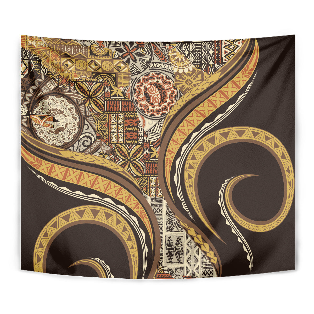 Hawaiian Hibiscus Tribal Vintage Motif Tapestry Ver 4