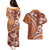 Hawaiian Hibiscus Tribal Vintage Motif Couples Matching Puletasi and Hawaiian Shirt Ver 5