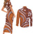 Hawaiian Hibiscus Tribal Vintage Motif Couples Matching Short Sleeve Bodycon Dress and Long Sleeve Button Shirt Ver 5