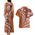 Hawaiian Hibiscus Tribal Vintage Motif Couples Matching Tank Maxi Dress and Hawaiian Shirt Ver 5