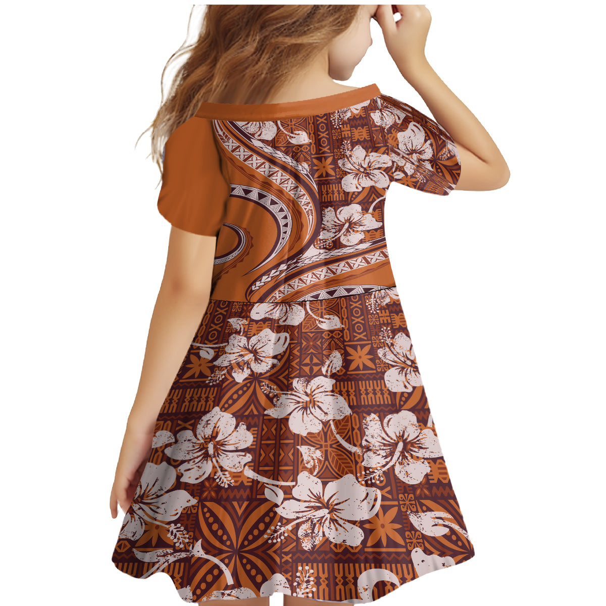 Hawaiian Hibiscus Tribal Vintage Motif Family Matching Mermaid Dress and Hawaiian Shirt Ver 5 LT9 - Polynesian Pride