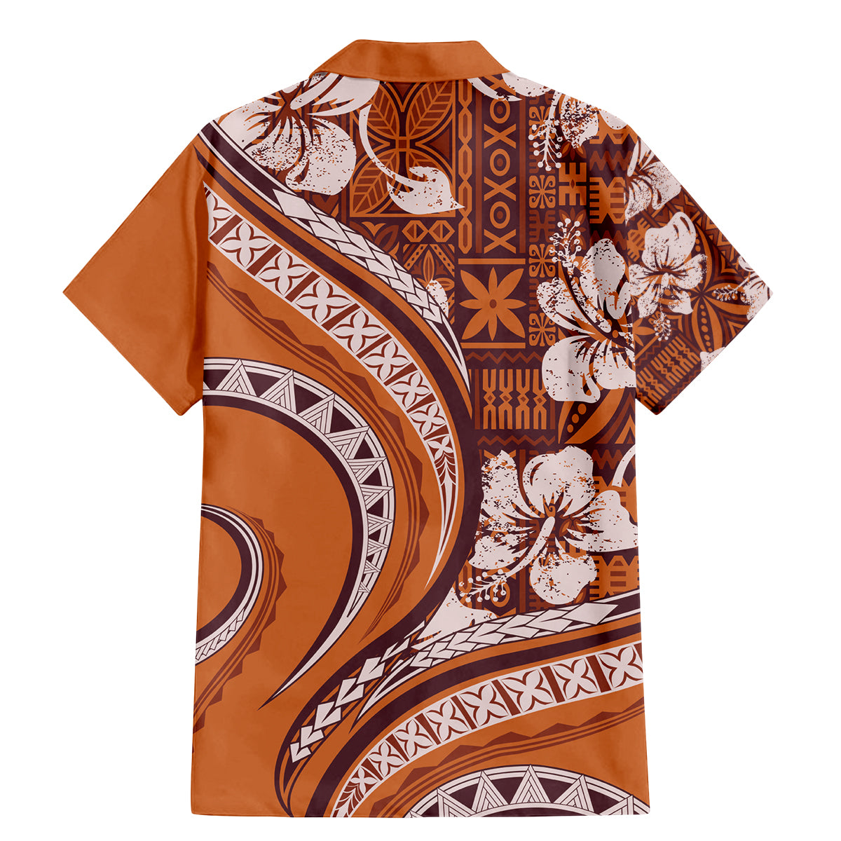 Hawaiian Hibiscus Tribal Vintage Motif Family Matching Mermaid Dress and Hawaiian Shirt Ver 5 LT9 - Polynesian Pride