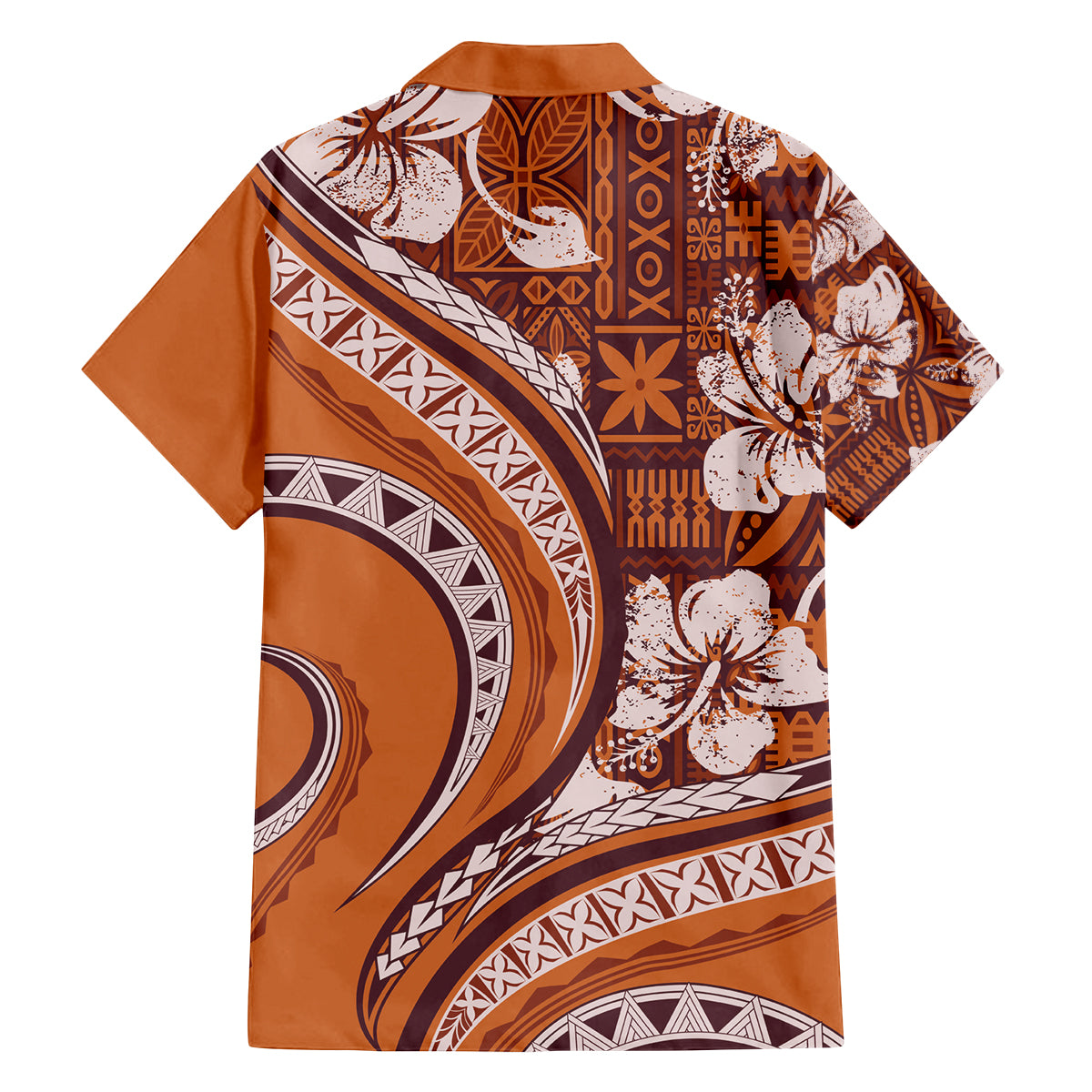 Hawaiian Hibiscus Tribal Vintage Motif Family Matching Puletasi and Hawaiian Shirt Ver 5 LT9 - Polynesian Pride