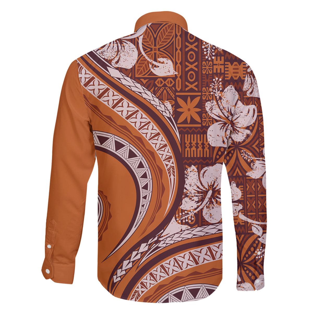 Hawaiian Hibiscus Tribal Vintage Motif Family Matching Puletasi and Hawaiian Shirt Ver 5 LT9 - Polynesian Pride