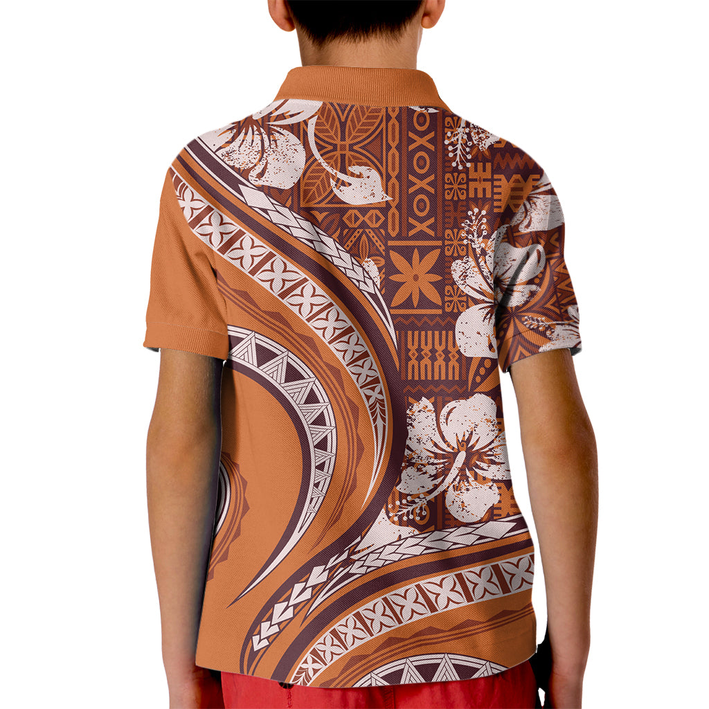 Hawaiian Hibiscus Tribal Vintage Motif Kid Polo Shirt Ver 5