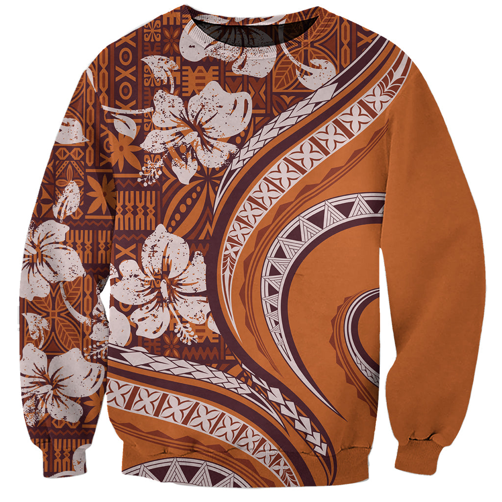 Hawaiian Hibiscus Tribal Vintage Motif Sweatshirt Ver 5