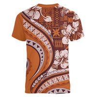 Hawaiian Hibiscus Tribal Vintage Motif Women V-Neck T-Shirt Ver 5