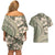 Hawaiian Hibiscus Tribal Vintage Motif Couples Matching Off Shoulder Short Dress and Hawaiian Shirt Ver 6