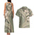 Hawaiian Hibiscus Tribal Vintage Motif Couples Matching Tank Maxi Dress and Hawaiian Shirt Ver 6