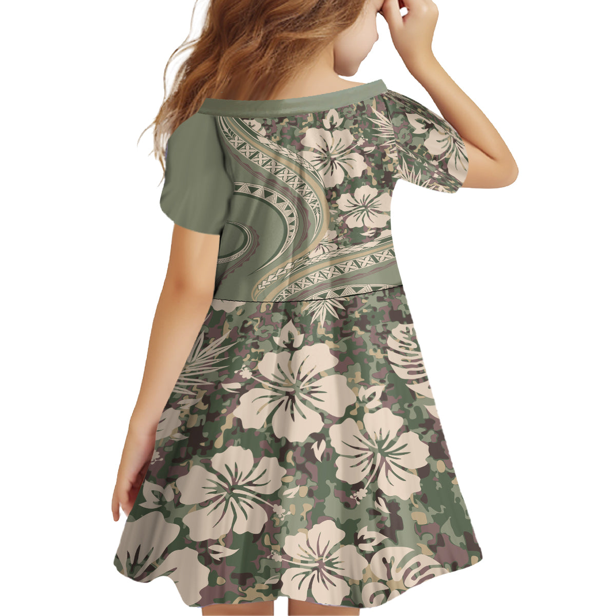 Hawaiian Hibiscus Tribal Vintage Motif Family Matching Long Sleeve Bodycon Dress and Hawaiian Shirt Ver 6 LT9 - Polynesian Pride