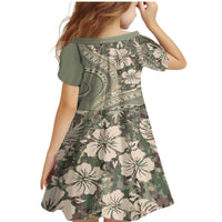 Hawaiian Hibiscus Tribal Vintage Motif Family Matching Mermaid Dress and Hawaiian Shirt Ver 6 LT9 - Polynesian Pride