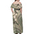 Hawaiian Hibiscus Tribal Vintage Motif Off Shoulder Maxi Dress Ver 6