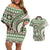 Hawaiian Hibiscus Tribal Vintage Motif Couples Matching Off Shoulder Short Dress and Hawaiian Shirt Ver 7