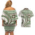 Hawaiian Hibiscus Tribal Vintage Motif Couples Matching Off Shoulder Short Dress and Hawaiian Shirt Ver 7