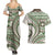 Hawaiian Hibiscus Tribal Vintage Motif Couples Matching Summer Maxi Dress and Hawaiian Shirt Ver 7