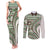 Hawaiian Hibiscus Tribal Vintage Motif Couples Matching Tank Maxi Dress and Long Sleeve Button Shirt Ver 7