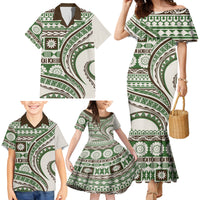 Hawaiian Hibiscus Tribal Vintage Motif Family Matching Mermaid Dress and Hawaiian Shirt Ver 7 LT9 - Polynesian Pride