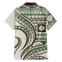Hawaiian Hibiscus Tribal Vintage Motif Family Matching Off Shoulder Short Dress and Hawaiian Shirt Ver 7 LT9 - Polynesian Pride