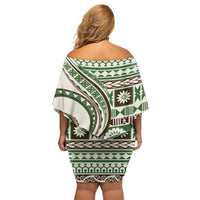 Hawaiian Hibiscus Tribal Vintage Motif Family Matching Off Shoulder Short Dress and Hawaiian Shirt Ver 7 LT9 - Polynesian Pride