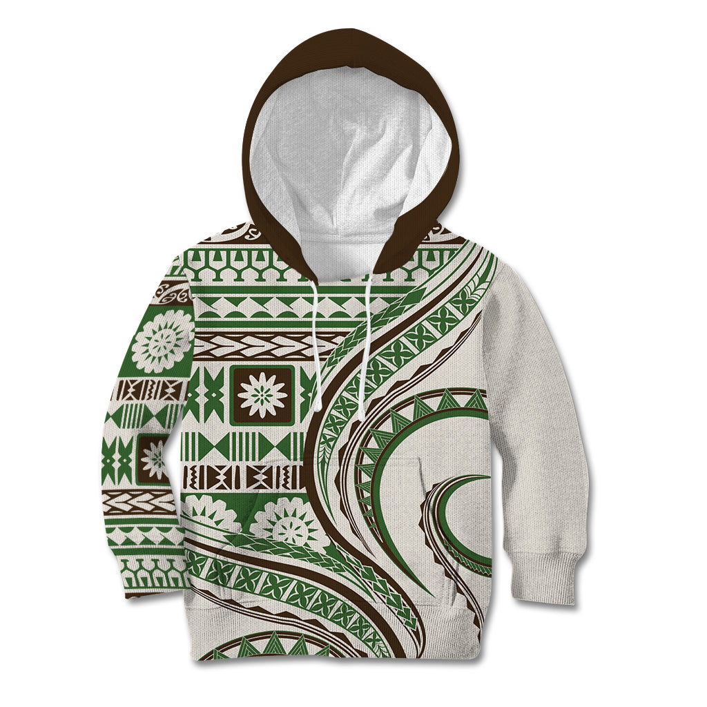 Hawaiian Hibiscus Tribal Vintage Motif Kid Hoodie Ver 7 LT9 Hoodie Green - Polynesian Pride