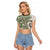Hawaiian Hibiscus Tribal Vintage Motif Raglan Cropped T Shirt Ver 7