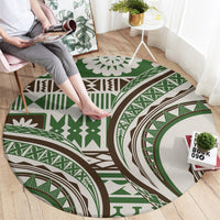 Hawaiian Hibiscus Tribal Vintage Motif Round Carpet Ver 7