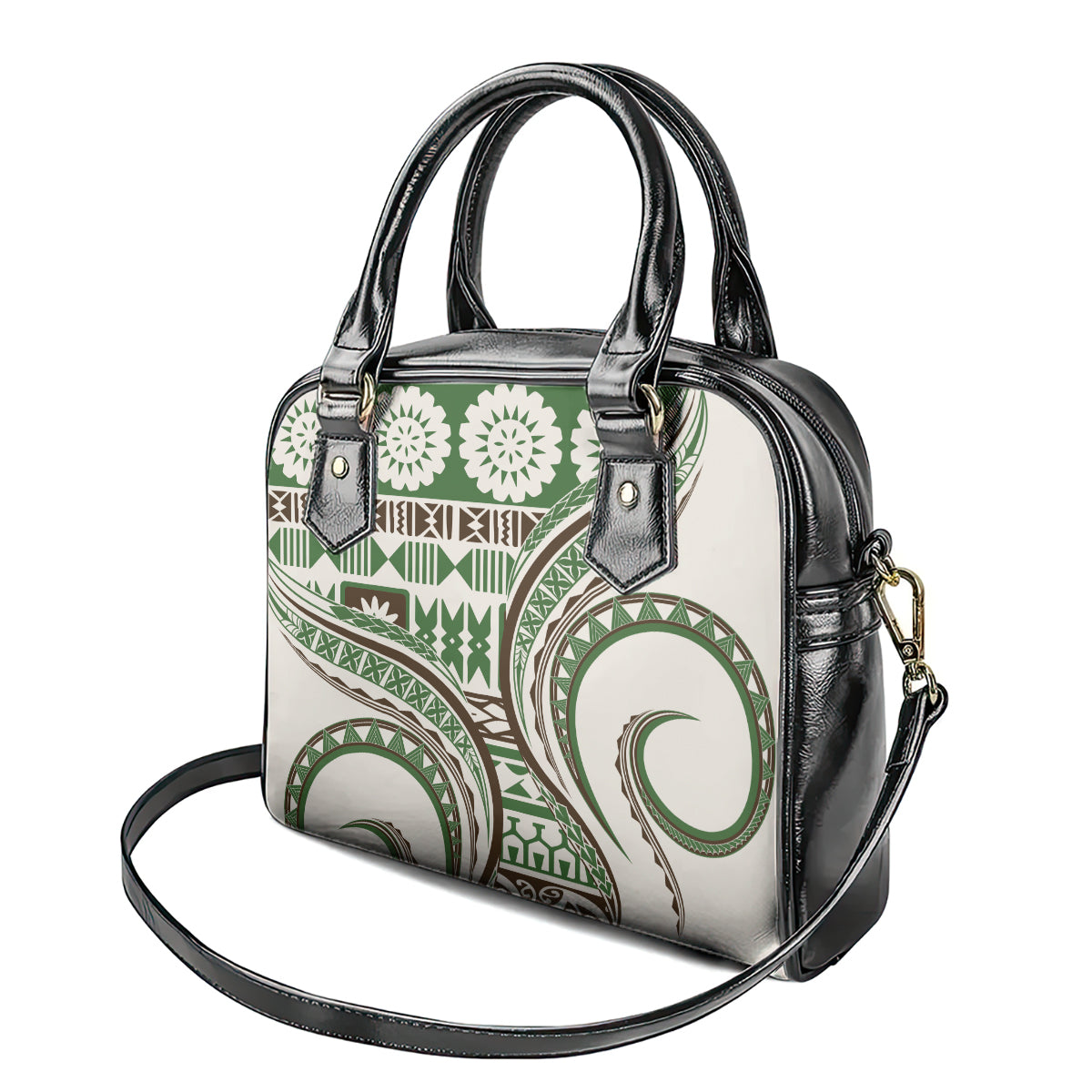 Hawaiian Hibiscus Tribal Vintage Motif Shoulder Handbag Ver 7 LT9 - Polynesian Pride