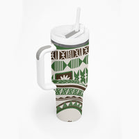 Hawaiian Hibiscus Tribal Vintage Motif Tumbler With Handle Ver 7