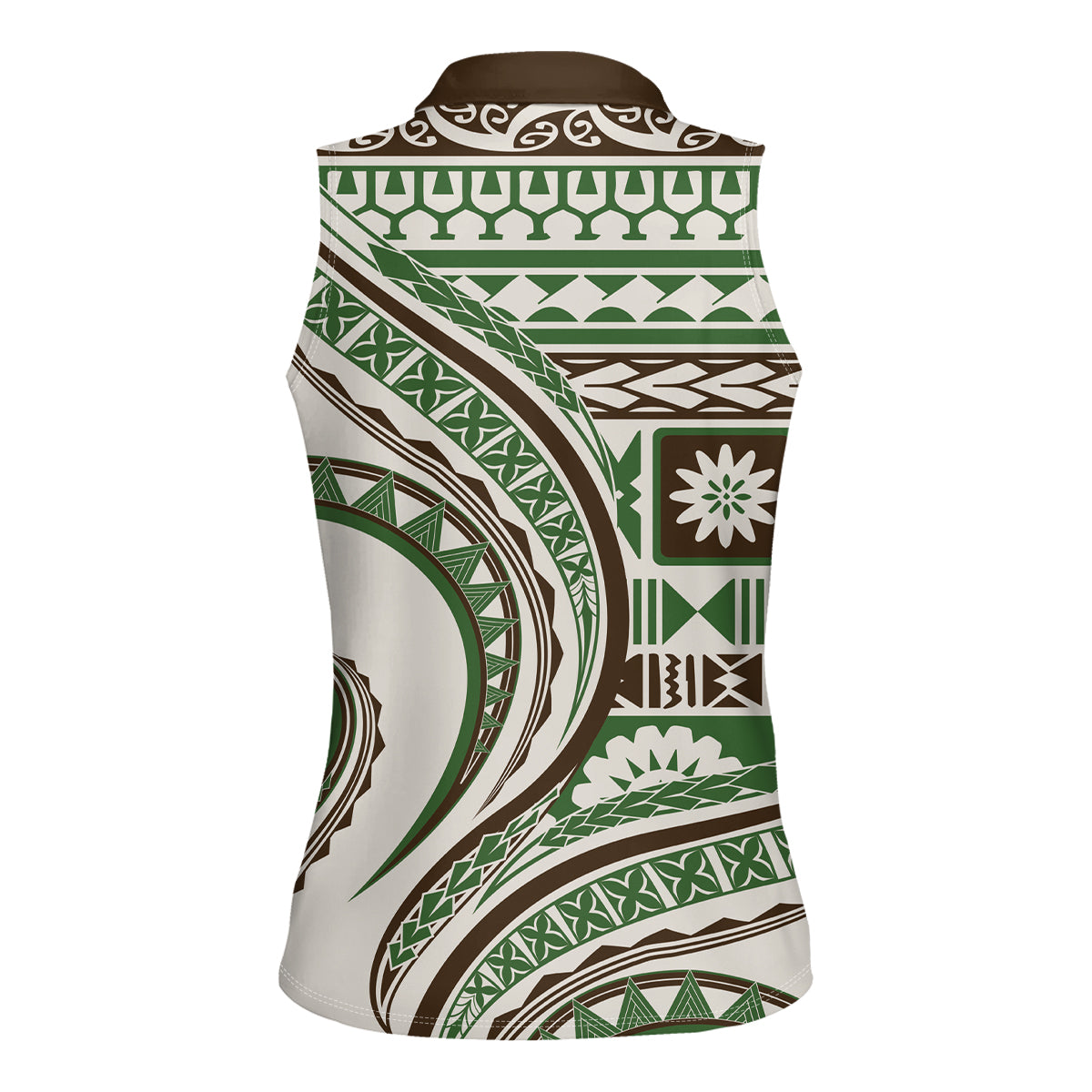 Hawaiian Hibiscus Tribal Vintage Motif Women Sleeveless Polo Shirt Ver 7