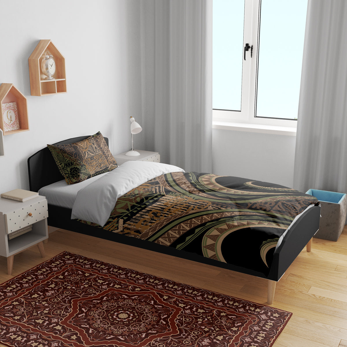 Hawaiian Hibiscus Tribal Vintage Motif Bedding Set Ver 8