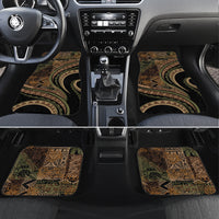 Hawaiian Hibiscus Tribal Vintage Motif Car Mats Ver 8 LT9 Set 4pcs Brown - Polynesian Pride