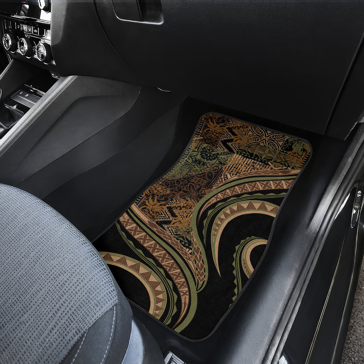 Hawaiian Hibiscus Tribal Vintage Motif Car Mats Ver 8 LT9 - Polynesian Pride