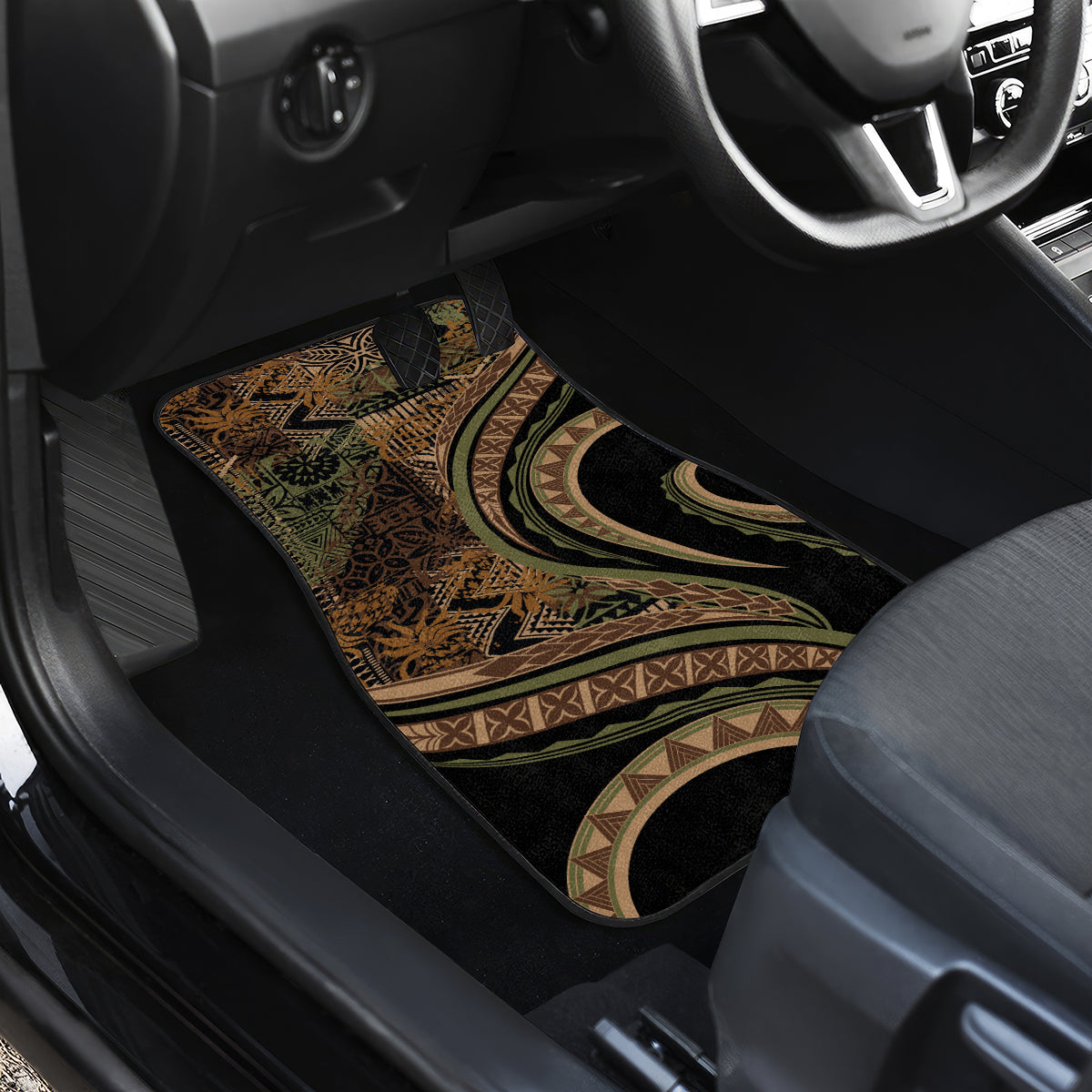 Hawaiian Hibiscus Tribal Vintage Motif Car Mats Ver 8 LT9 - Polynesian Pride