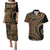 Hawaiian Hibiscus Tribal Vintage Motif Couples Matching Puletasi and Hawaiian Shirt Ver 8