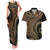 Hawaiian Hibiscus Tribal Vintage Motif Couples Matching Tank Maxi Dress and Hawaiian Shirt Ver 8