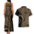 Hawaiian Hibiscus Tribal Vintage Motif Couples Matching Tank Maxi Dress and Hawaiian Shirt Ver 8