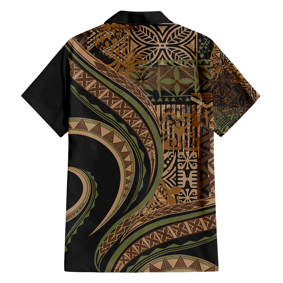Hawaiian Hibiscus Tribal Vintage Motif Family Matching Off Shoulder Maxi Dress and Hawaiian Shirt Ver 8 LT9 - Polynesian Pride