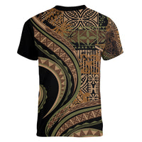 Hawaiian Hibiscus Tribal Vintage Motif Women V-Neck T-Shirt Ver 8