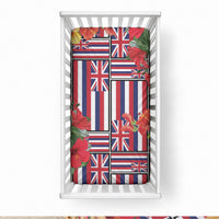Hawaii Hibiscus Lei Baby Bed Cover Hawaiian Flag Motif LT9 28 × 52 in Red - Polynesian Pride