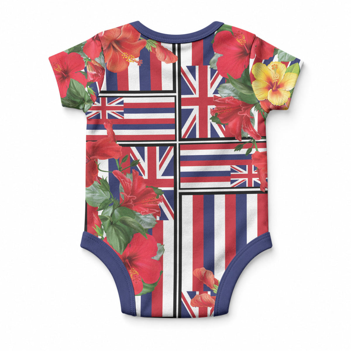 Hawaii Hibiscus Lei Baby Onesie Hawaiian Flag Motif LT9 - Polynesian Pride
